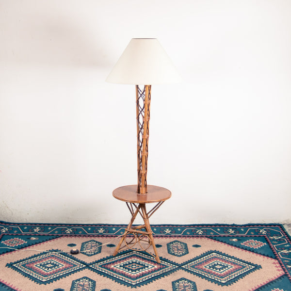 § Rattan Floor Lamp with Table
