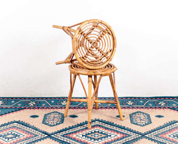 § Pair of vintage rattan stools