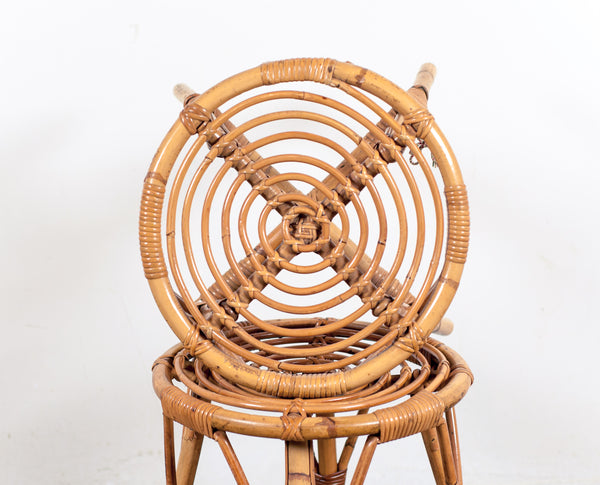 § Pair of vintage rattan stools