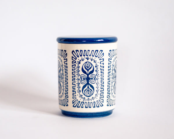 § Scandinavian Motif Ceramic Jar with Lid