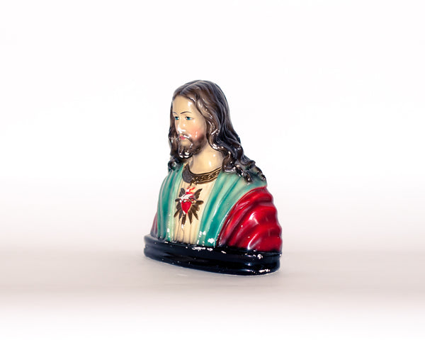 Vintage Plaster Jesus Sacred Heart Bust