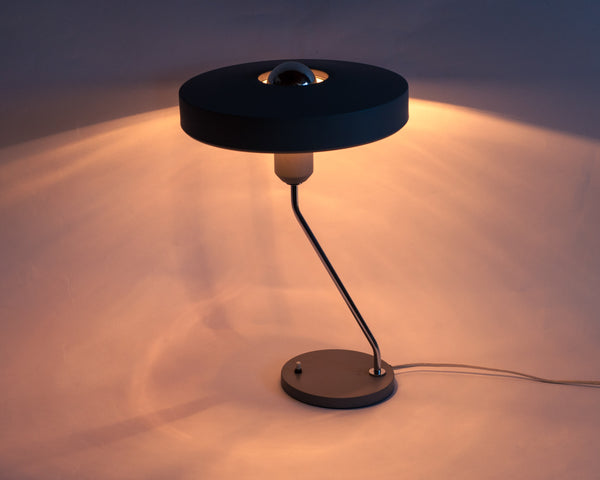 § Grey Louis Kalff for Philips Vintage Industrial Desk Lamp