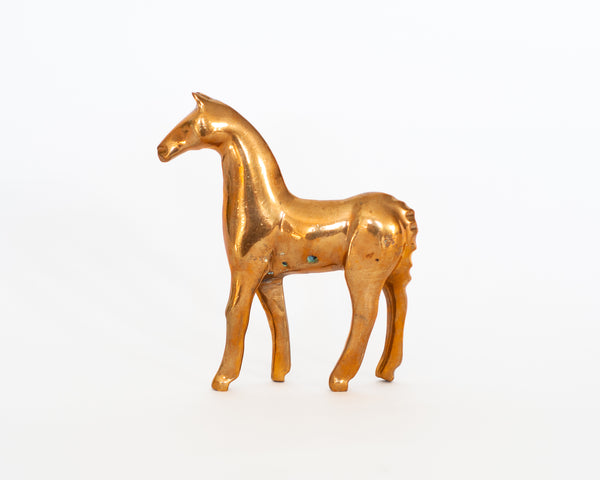 § Stylized Brass Horse Sculpture
