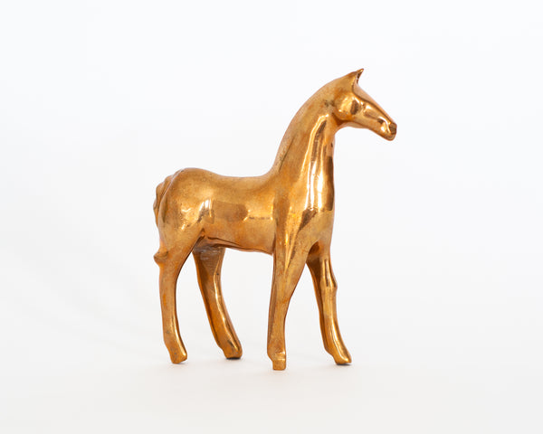 § Stylized Brass Horse Sculpture