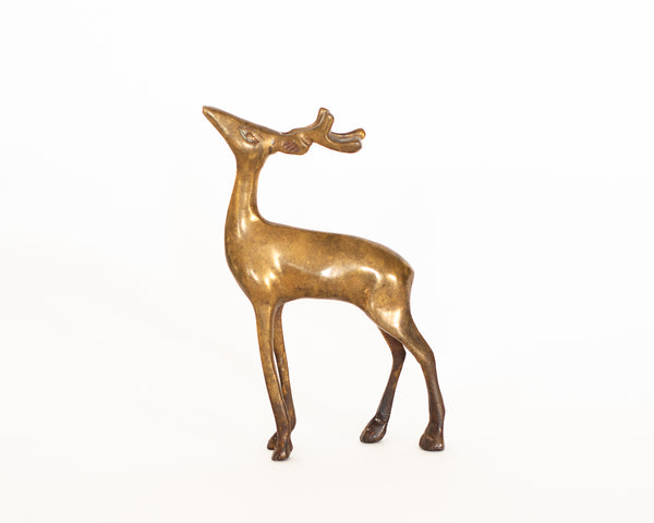 § Pair of vintage brass deer figurines