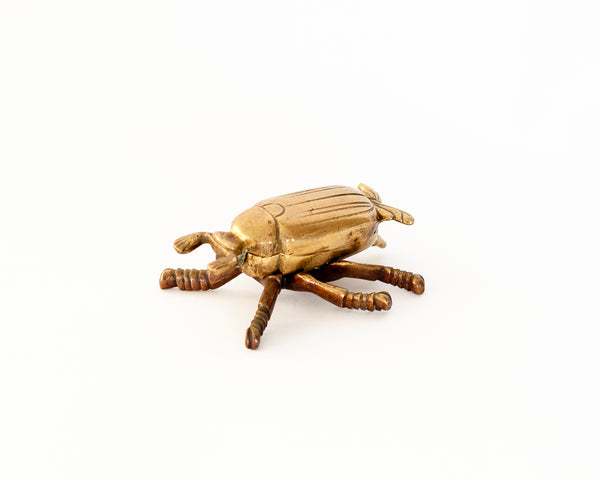 § Vintage Brass Beetle Trinket Box