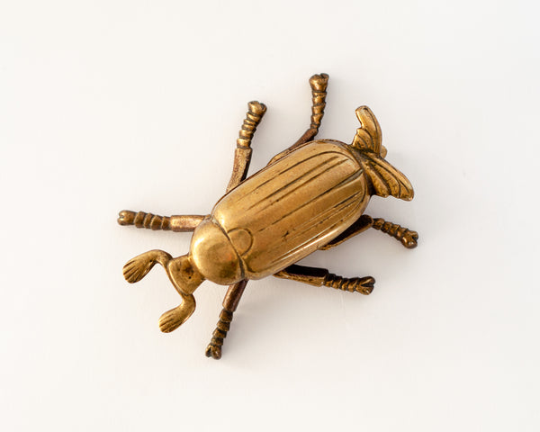 § Vintage Brass Beetle Trinket Box