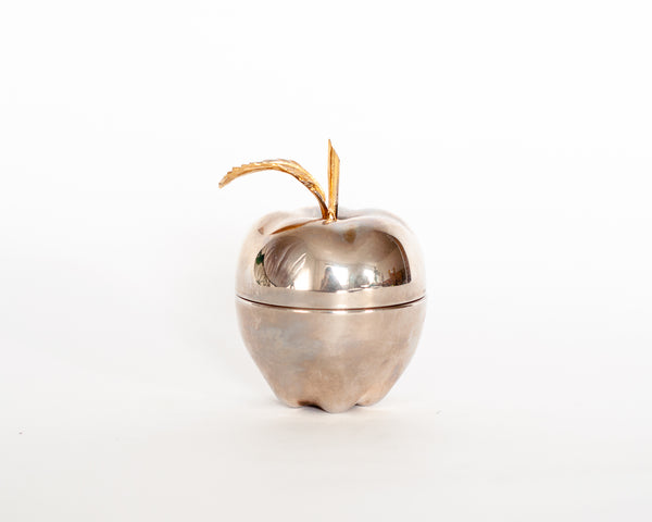 § Silver and Gold Apple Trinket Box