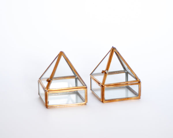 § Small Brass Pyramid Jewelry Box
