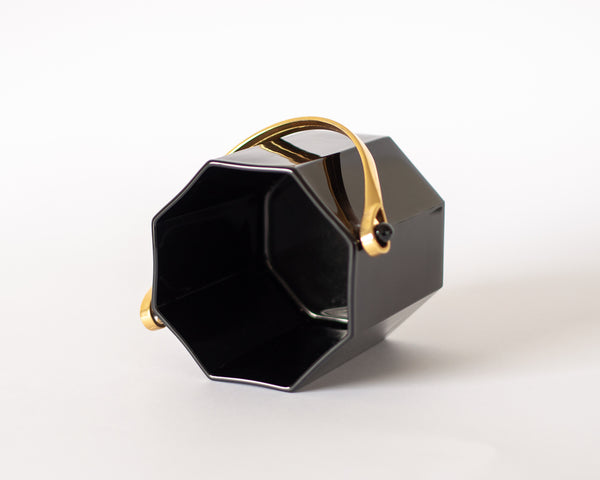 § Geometric Black and Gold Ice Bucket