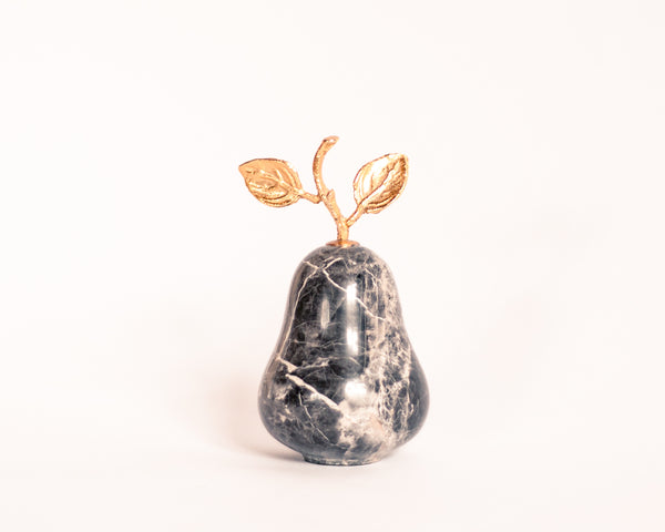 § Marble and Gold Pear Paperweight