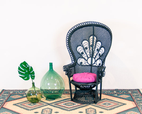 § Rattan Black Peacock Chair