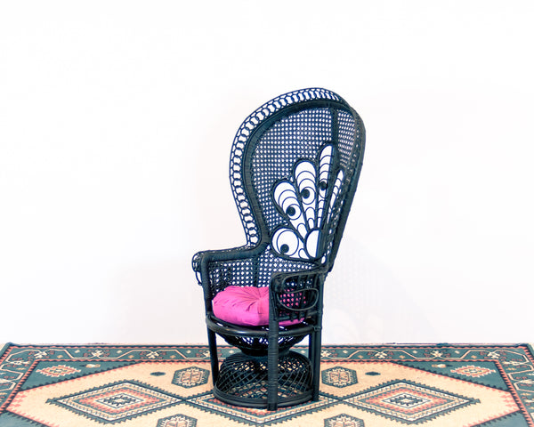 § Rattan Black Peacock Chair
