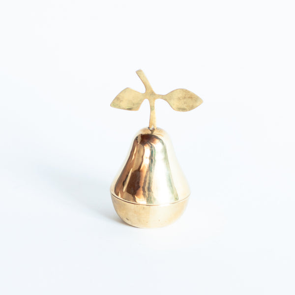 § Midcentury Brass Pear Trinket Box