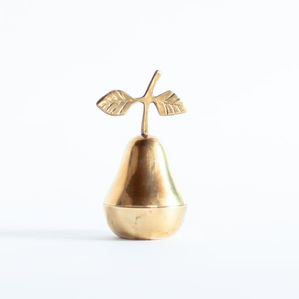 § Midcentury Brass Pear Trinket Box