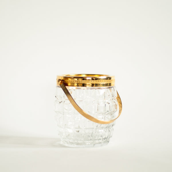 Oddhaus Vintage Luxembourg 70s Crystal and Brass Gold Ice Bucket