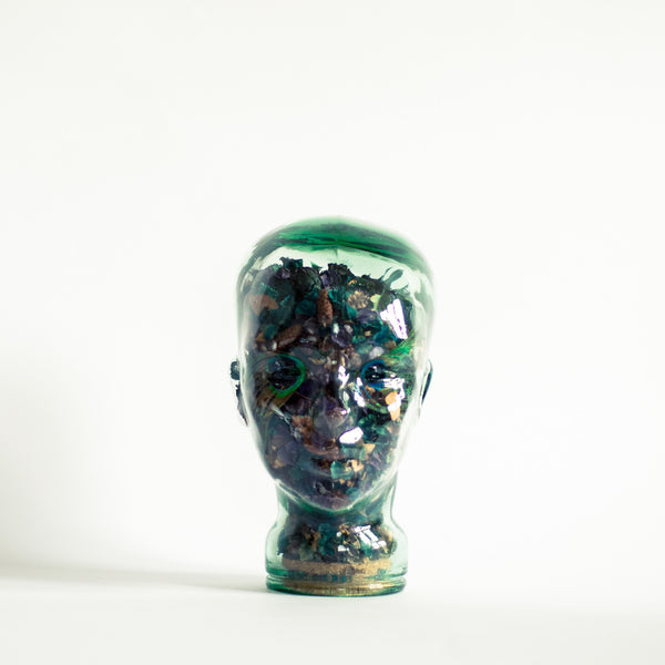 Oddhaus Vintage Luxembourg Potpourri Glass Head with Flowers