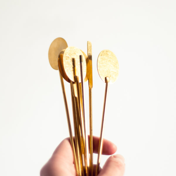 Oddhaus Vintage Decoration Luxembourg Midcentury Brass Cocktail Stirrers