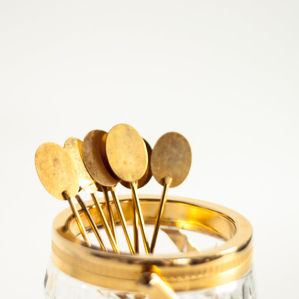Oddhaus Vintage Decoration Luxembourg Midcentury Brass Cocktail Stirrers