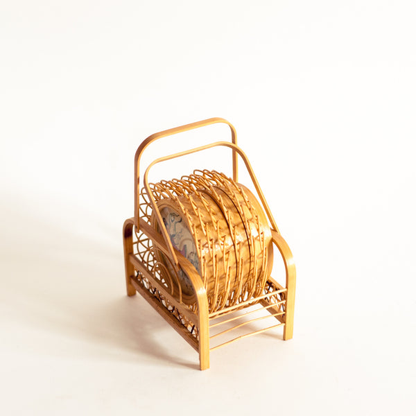 Oddhaus Vintage Decoration Luxembourg - Retro Wicker Bamboo Coasters