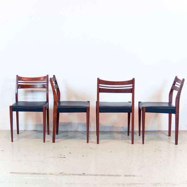 Oddhaus Vintage Luxembourg Set of 4 Danish Midcentury teak dining chairs