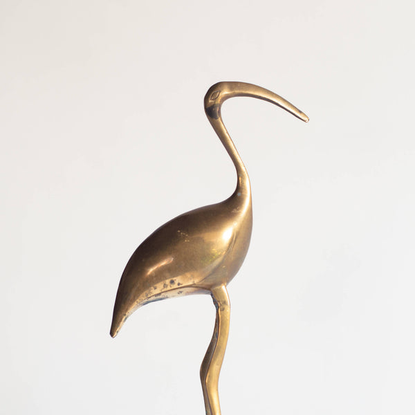 Midcentury Brass Heron Figurine – Oddhaus Vintage