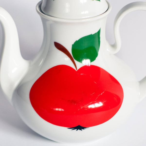 Retro 70s Bavaria Coffee Pot Red Apple Motif