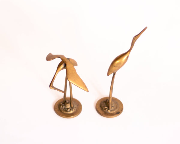 Mid-century Brass Heron Figurines - set of 2 – Oddhaus Vintage