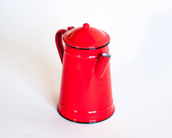 § Tomato Red French Enamel Coffee Pot