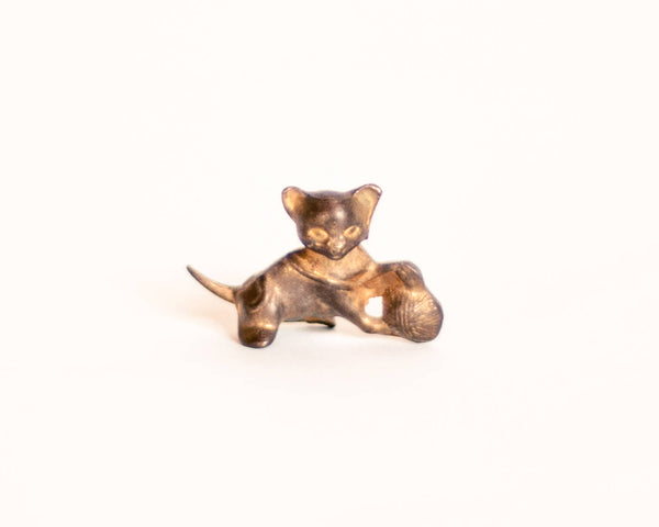 § Miniature Brass Kitten Figurine Trio