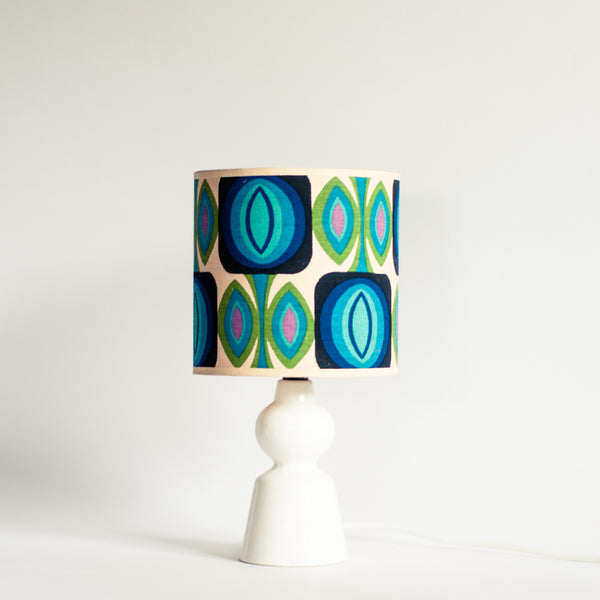 Oddhaus Vintage Luxembourg Geometric Retro Pop Vintage Table Lamp Blue and White