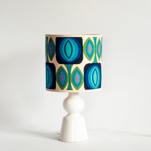 Oddhaus Vintage Luxembourg Geometric Retro Pop Vintage Table Lamp Blue and White